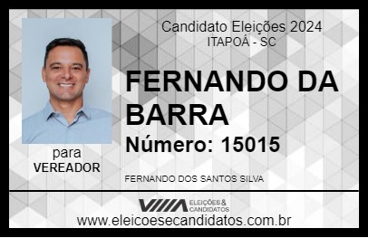 Candidato FERNANDO DA BARRA 2024 - ITAPOÁ - Eleições