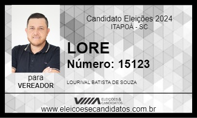 Candidato LORE 2024 - ITAPOÁ - Eleições