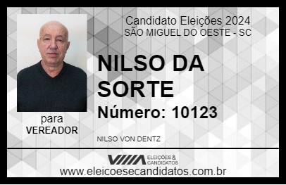 Candidato NILSO DA SORTE 2024 - SÃO MIGUEL DO OESTE - Eleições