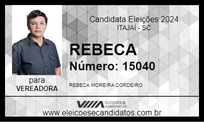 Candidato REBECA 2024 - ITAJAÍ - Eleições