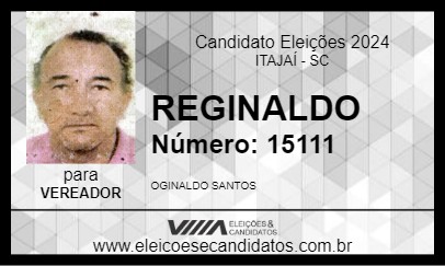 Candidato REGINALDO  2024 - ITAJAÍ - Eleições