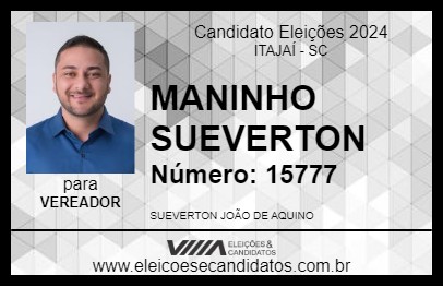 Candidato MANINHO SUEVERTON 2024 - ITAJAÍ - Eleições