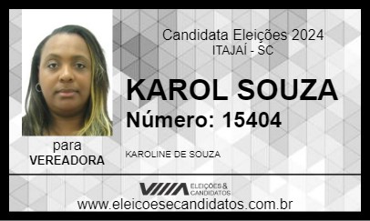 Candidato KAROL SOUZA 2024 - ITAJAÍ - Eleições