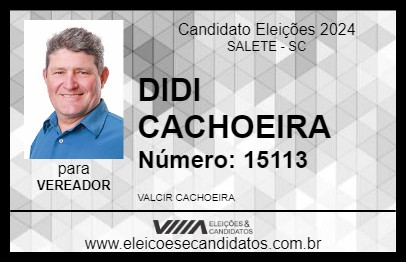 Candidato DIDI CACHOEIRA 2024 - SALETE - Eleições