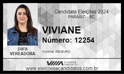 Candidato VIVIANE 2024 - PARAÍSO - Eleições