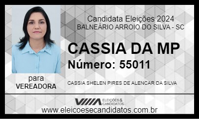 Candidato CASSIA DA MP 2024 - BALNEÁRIO ARROIO DO SILVA - Eleições