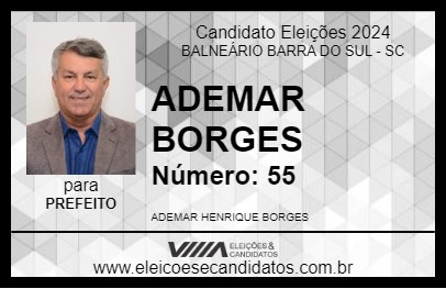 Candidato ADEMAR BORGES 2024 - BALNEÁRIO BARRA DO SUL - Eleições