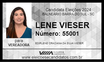 Candidato LENE VIESER 2024 - BALNEÁRIO BARRA DO SUL - Eleições