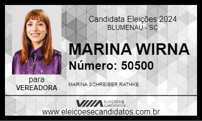 Candidato MARINA WIRNA 2024 - BLUMENAU - Eleições