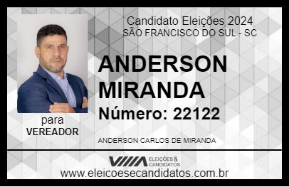 Candidato ANDERSON MIRANDA 2024 - SÃO FRANCISCO DO SUL - Eleições