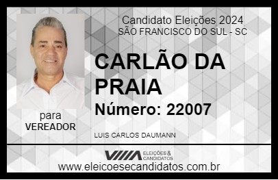 Candidato CARLÃO DA PRAIA 2024 - SÃO FRANCISCO DO SUL - Eleições