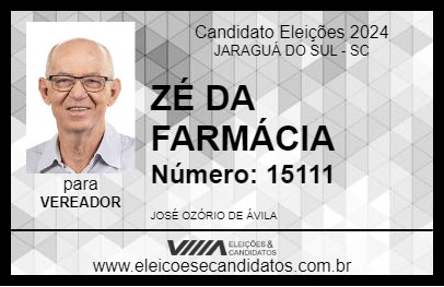 Candidato ZÉ DA FARMÁCIA 2024 - JARAGUÁ DO SUL - Eleições