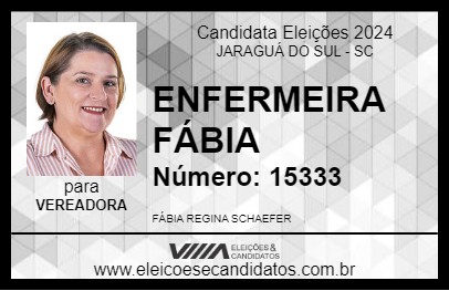 Candidato ENFERMEIRA FÁBIA 2024 - JARAGUÁ DO SUL - Eleições