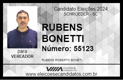 Candidato RUBENS BONETTI 2024 - SCHROEDER - Eleições