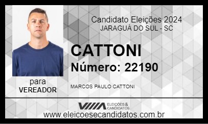 Candidato CATTONI 2024 - JARAGUÁ DO SUL - Eleições