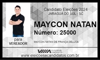 Candidato MAYCON NATAN DELUCA 2024 - JARAGUÁ DO SUL - Eleições