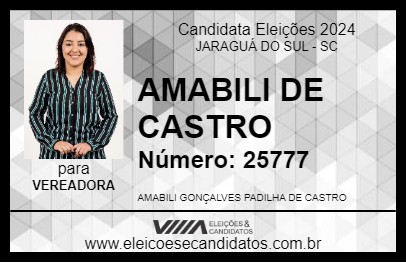 Candidato AMABILI DE CASTRO 2024 - JARAGUÁ DO SUL - Eleições