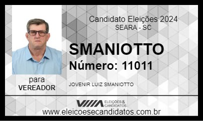 Candidato SMANIOTTO 2024 - SEARA - Eleições