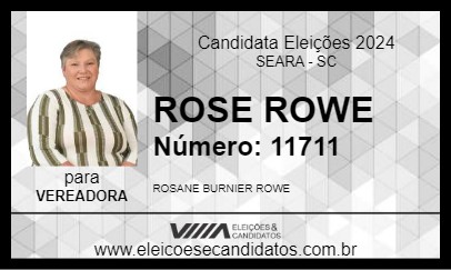 Candidato ROSE ROWE 2024 - SEARA - Eleições