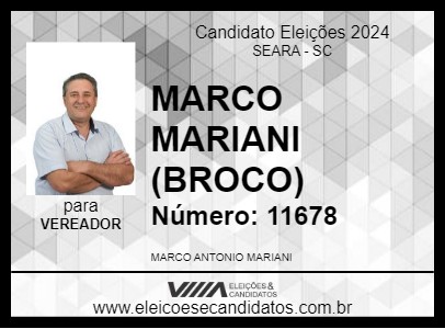 Candidato MARCO MARIANI (BROCO) 2024 - SEARA - Eleições