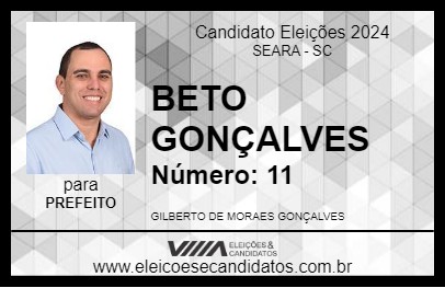 Candidato BETO GONÇALVES 2024 - SEARA - Eleições