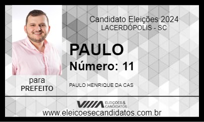 Candidato PAULO 2024 - LACERDÓPOLIS - Eleições