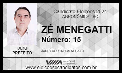 Candidato ZÉ MENEGATTI 2024 - AGRONÔMICA - Eleições