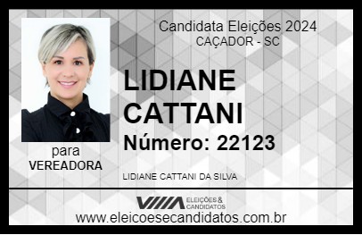 Candidato LIDIANE CATTANI 2024 - CAÇADOR - Eleições