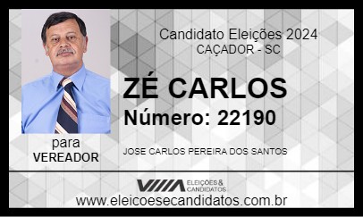 Candidato ZÉ CARLOS 2024 - CAÇADOR - Eleições