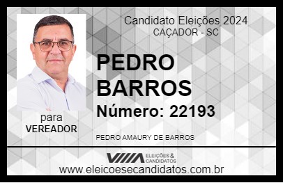 Candidato PEDRO BARROS 2024 - CAÇADOR - Eleições