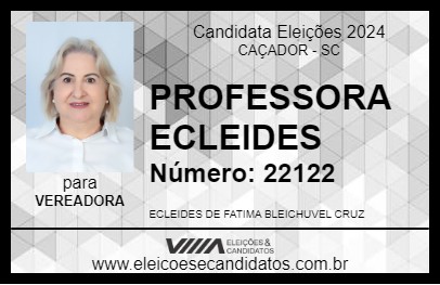 Candidato PROFESSORA ECLEIDES 2024 - CAÇADOR - Eleições