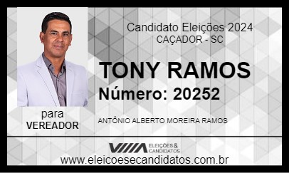 Candidato TONY RAMOS 2024 - CAÇADOR - Eleições