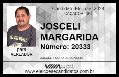 Candidato JOSCELI MARGARIDA 2024 - CAÇADOR - Eleições