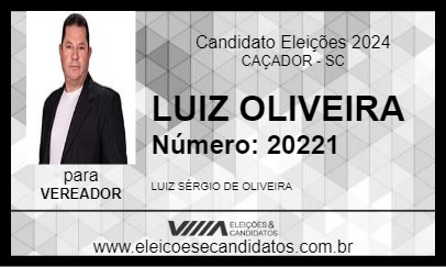 Candidato LUIZ OLIVEIRA 2024 - CAÇADOR - Eleições