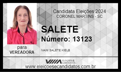 Candidato SALETE 2024 - CORONEL MARTINS - Eleições