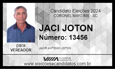 Candidato JACI JOTON 2024 - CORONEL MARTINS - Eleições