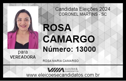 Candidato ROSA CAMARGO 2024 - CORONEL MARTINS - Eleições