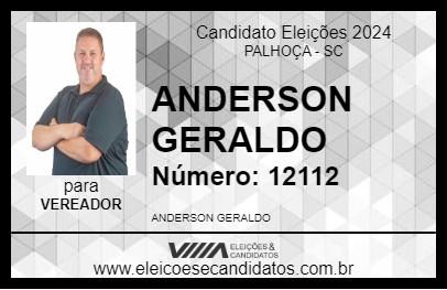 Candidato ANDERSON GERALDO 2024 - PALHOÇA - Eleições