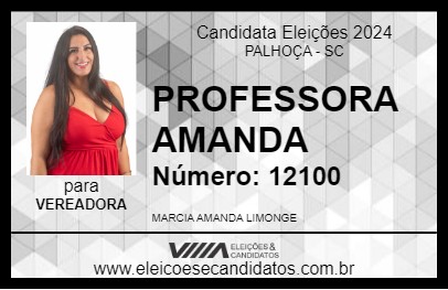 Candidato PROFESSORA AMANDA 2024 - PALHOÇA - Eleições