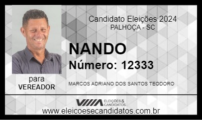 Candidato NANDO 2024 - PALHOÇA - Eleições