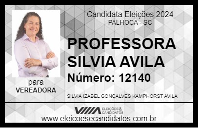 Candidato PROFESSORA SILVIA AVILA 2024 - PALHOÇA - Eleições