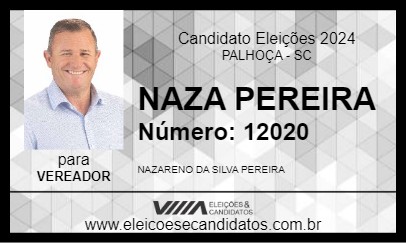 Candidato NAZA PEREIRA 2024 - PALHOÇA - Eleições