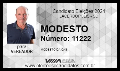 Candidato MODESTO 2024 - LACERDÓPOLIS - Eleições