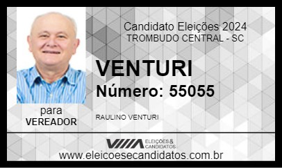 Candidato VENTURI 2024 - TROMBUDO CENTRAL - Eleições