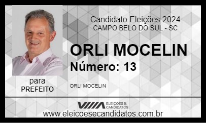 Candidato ORLI MOCELIN 2024 - CAMPO BELO DO SUL - Eleições