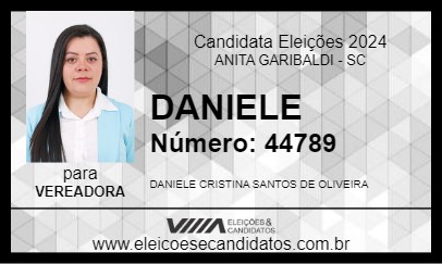 Candidato DANIELE 2024 - ANITA GARIBALDI - Eleições