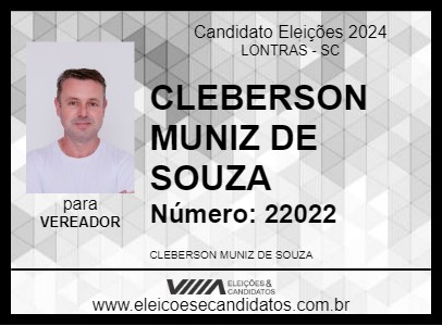 Candidato CLEBERSON MUNIZ DE SOUZA 2024 - LONTRAS - Eleições