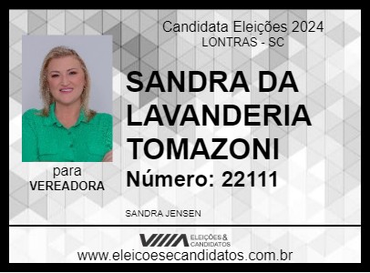 Candidato SANDRA DA LAVANDERIA TOMAZONI 2024 - LONTRAS - Eleições