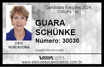 Candidato GUARA SCHÜNKE 2024 - CORUPÁ - Eleições