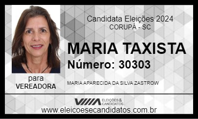 Candidato MARIA TAXISTA 2024 - CORUPÁ - Eleições